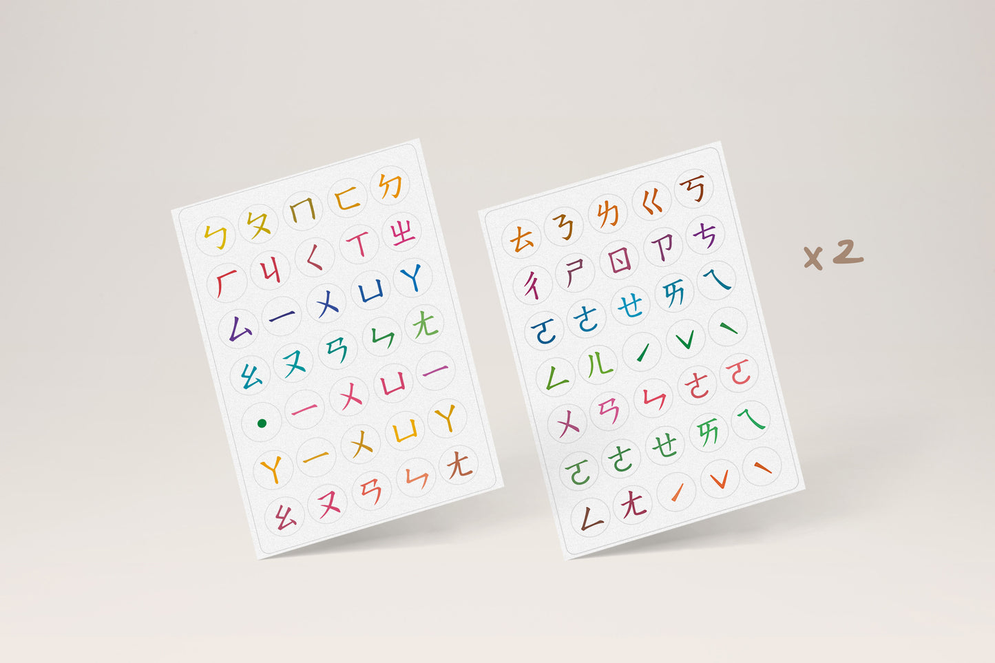 注音符號圓貼紙 | 實體商品