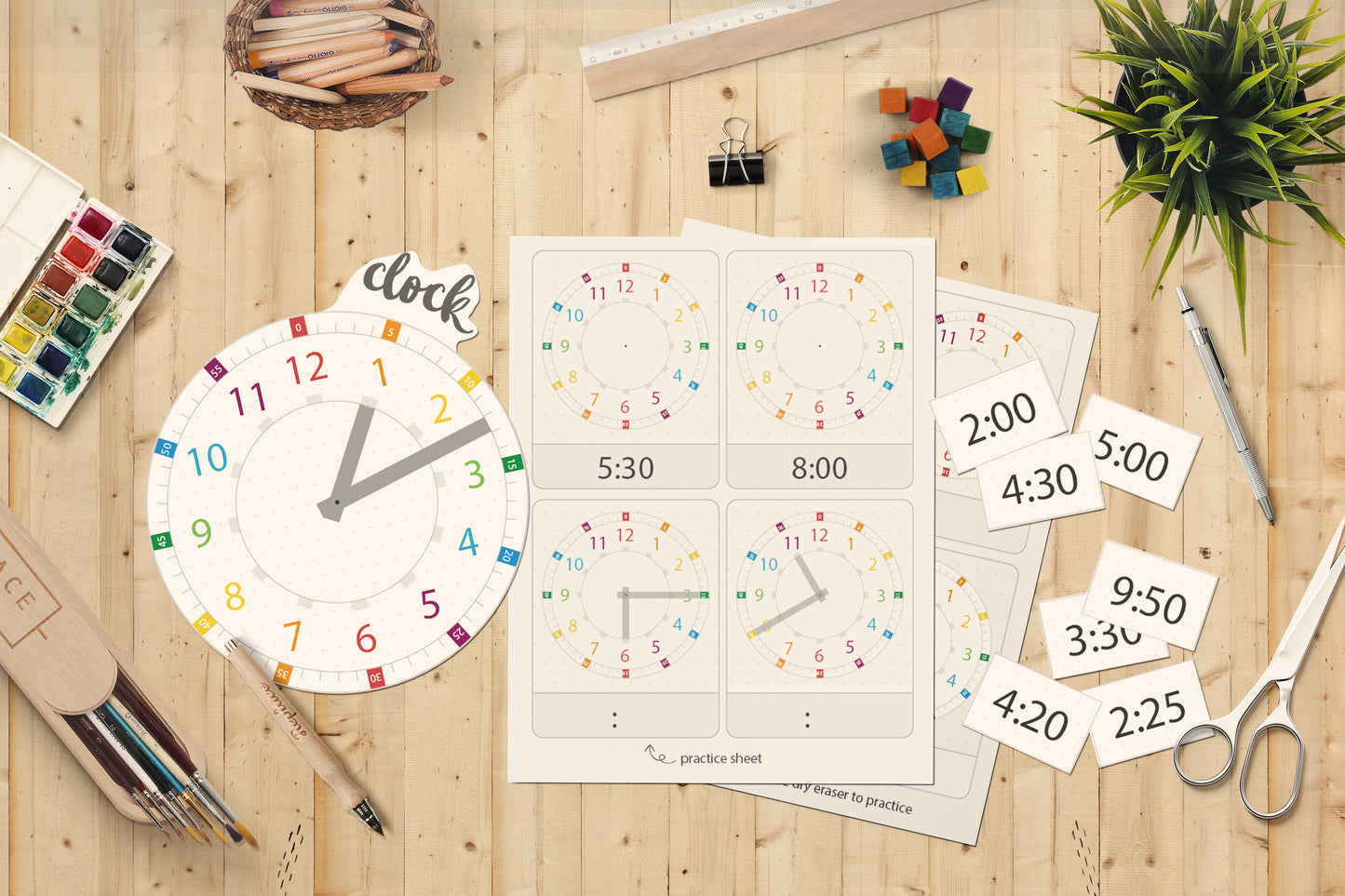 Clock Cutouts | Learn Analog Clock