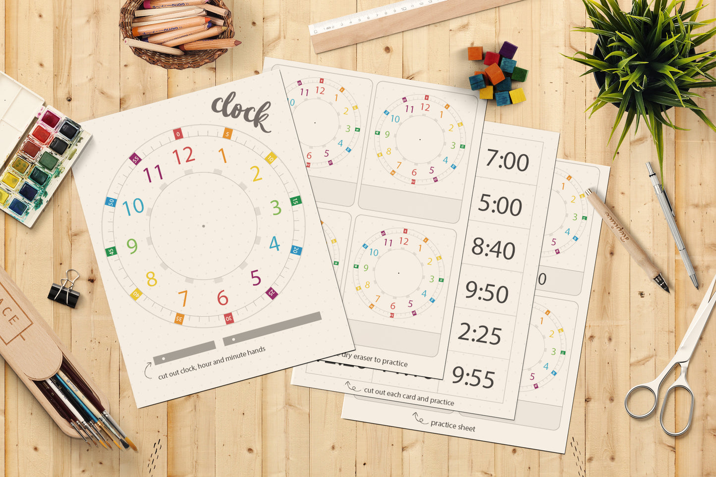 Clock Cutouts | Learn Analog Clock